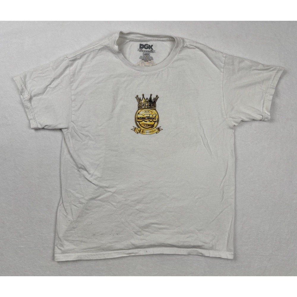 DGK Skateboards Graphic T Shirt‎ Large White Crown Logo Lions Streetwear